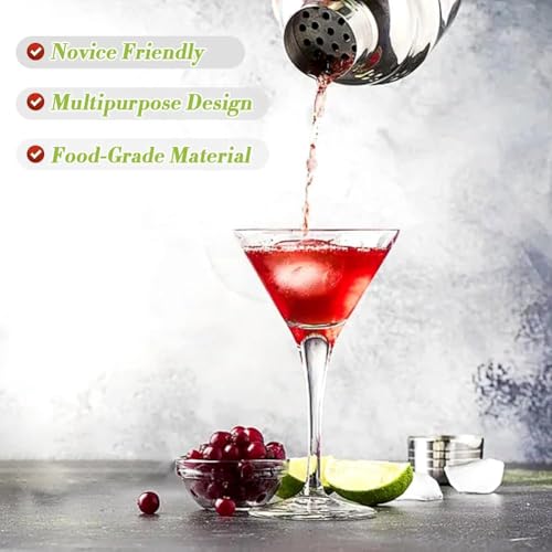 NewGF Cocktail Shaker,Drink Mixer with Built-in Strainer for Mixing Drinks Margaritas,Beginner Friendly Mixer Bar Utensil Tool (Sliver-01) - My Kitchen Products