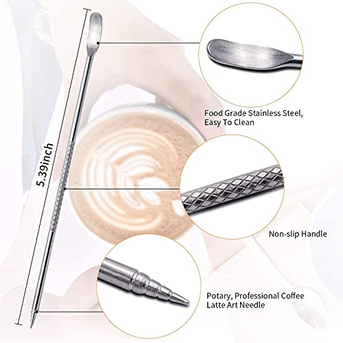 NewGF Milk Frothing Pitchers-12oz/350ML Stainless Steel Steaming Pitchers, Scale Coffee/Milk/Cappuccino/Latte Art Barista Steam Pitchers, Milk Jug Cup with Decorating Pen-Silver - My Kitchen Products