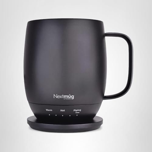 Nextmug - Temperature-Controlled, Self-Heating Coffee Mug (Black - 14 oz.) - My Kitchen Products