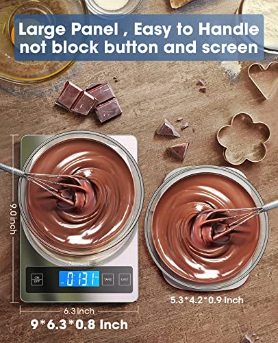 Nicewell Food Scale, 22lb Digital Kitchen Scale Weight Grams and oz for Cooking Baking, 1g/0.1oz Precise Graduation, Stainless Steel and Tempered Glass - My Kitchen Products