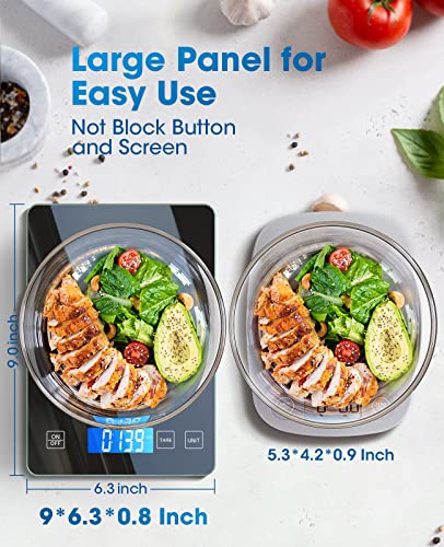 Nicewell Food Scale Digital Weight Grams and oz, 22lb Kitchen Scale for Cooking Baking, 1g/0.1oz Precise Graduation, Sleek Tempered Glass Platform - My Kitchen Products