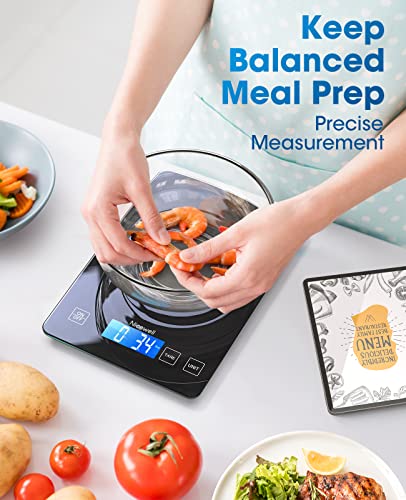 Nicewell Food Scale Digital Weight Grams and oz, 22lb Kitchen Scale for Cooking Baking, 1g/0.1oz Precise Graduation, Sleek Tempered Glass Platform - My Kitchen Products