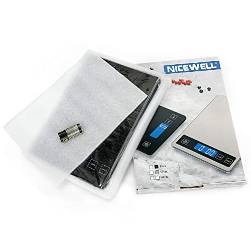 Nicewell Food Scale Digital Weight Grams and oz, 22lb Kitchen Scale for Cooking Baking, 1g/0.1oz Precise Graduation, Sleek Tempered Glass Platform - My Kitchen Products