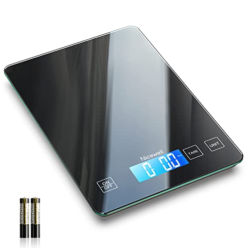 Nicewell Food Scale Digital Weight Grams and oz, 22lb Kitchen Scale for Cooking Baking, 1g/0.1oz Precise Graduation, Sleek Tempered Glass Platform - My Kitchen Products