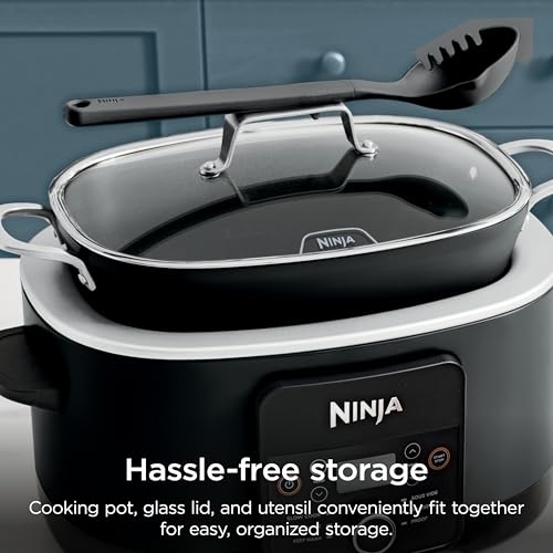 Ninja® 12-in-1 PossibleCooker™ PLUS | 8.5-qt - Sous Vide & Proof Multi-Cooker | Slow Cooker, Dutch Oven & More | Glass Lid & Integrated Spoon | Nonstick | Oven Safe Pot to 500°F | Black | MC1010 - My Kitchen Products