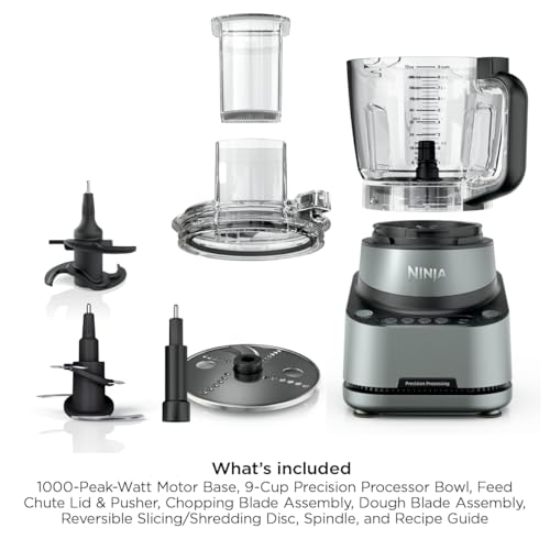 Ninja 9-Cup Food Processor for Kitchen, 1000PW motor, 9-Cup Processing Bowl, Multiple Blades and Adjustable Speed, for Chopping and Slicing Vegetables, Pureeing, and Mixing Dough, BZ601 - My Kitchen Products