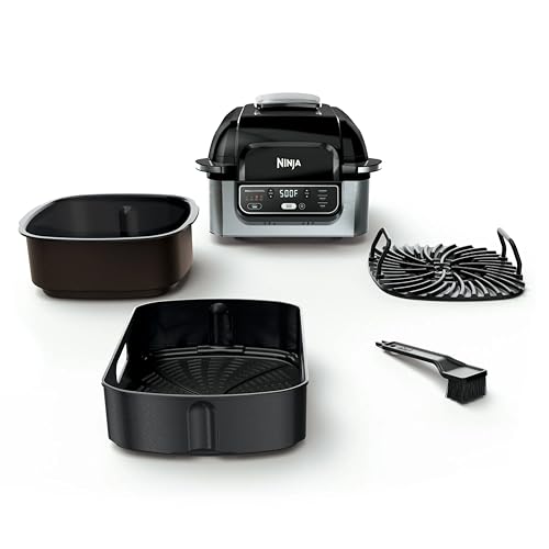 Ninja AG300 4-in-1 Indoor Grill with 4-Quart Air Fryer with Roast, Bake, and Cyclonic Grilling Technology - My Kitchen Products