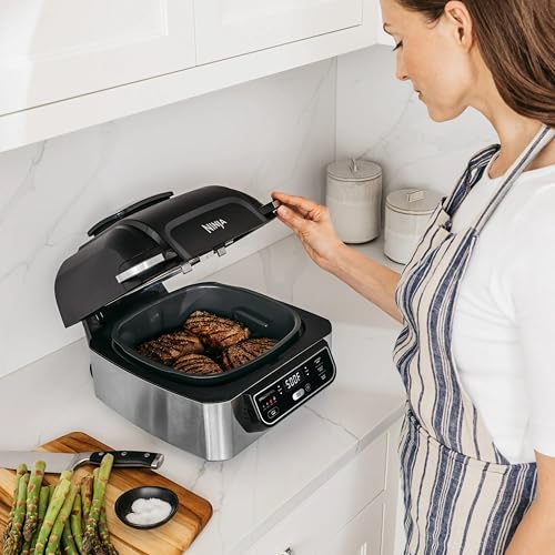 Ninja AG300 4-in-1 Indoor Grill with 4-Quart Air Fryer with Roast, Bake, and Cyclonic Grilling Technology - My Kitchen Products