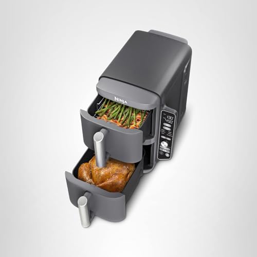 Ninja Air Fryer, 10QT DoubleStack XL 2-Basket, Compact Design, Cooks 5lb Whole Chicken, Feeds Up to 8 People, 6-in-1 Air Fryer, Roast, Bake & More, Easy to Clean, Dishwasher Safe Parts, Grey, SL401 - My Kitchen Products