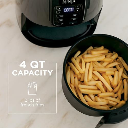 Ninja Air Fryer | 4 QT Capacity | 4-in-1 Roast, Crisp, Roast, Reheats, & Dehydrates | Dishwasher Safe Parts | 105°F-400°F | Includes 20 Easy & Healthy Recipes | 1550 watt | Grey | AF101 - My Kitchen Products