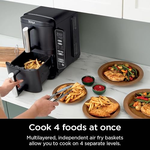 Ninja Air Fryer, 8 QT DoubleStack 2-Basket, Space Saving Design, Cooks 2lb Chicken Wings, Feeds up to 6 People, 6-in1 Air Fryer, Roast, Bake & More, Easy to Clean, Dishwasher Safe Parts, Black, SL201 - My Kitchen Products