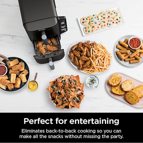 Ninja Air Fryer, 8 QT DoubleStack 2-Basket, Space Saving Design, Cooks 2lb Chicken Wings, Feeds up to 6 People, 6-in1 Air Fryer, Roast, Bake & More, Easy to Clean, Dishwasher Safe Parts, Black, SL201 - My Kitchen Products