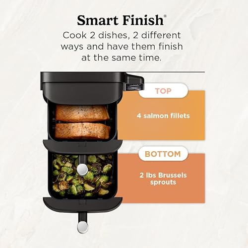 Ninja Air Fryer, 8 QT DoubleStack 2-Basket, Space Saving Design, Cooks 2lb Chicken Wings, Feeds up to 6 People, 6-in1 Air Fryer, Roast, Bake & More, Easy to Clean, Dishwasher Safe Parts, Black, SL201 - My Kitchen Products
