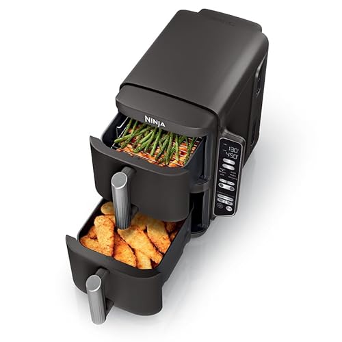 Ninja Air Fryer, 8 QT DoubleStack 2-Basket, Space Saving Design, Cooks 2lb Chicken Wings, Feeds up to 6 People, 6-in1 Air Fryer, Roast, Bake & More, Easy to Clean, Dishwasher Safe Parts, Black, SL201 - My Kitchen Products