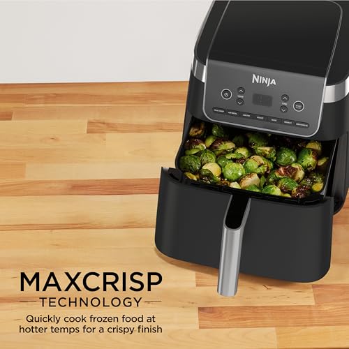 Ninja | Air Fryer Pro XL | 6.5QT Capacity fits up to 9lbs of Wings| 7-in-1 Max Crisp, Broil, Air Fry, Roast, Bake, Reheat & Dehydrate | Dishwasher Safe Parts | Space Saving | Grey | AF182AMZ - My Kitchen Products