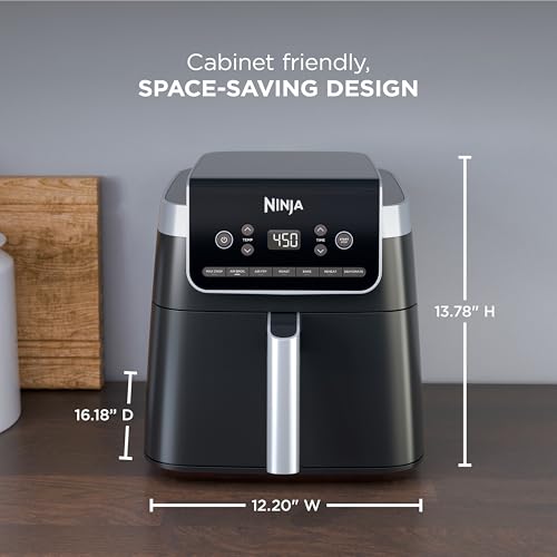 Ninja | Air Fryer Pro XL | 6.5QT Capacity fits up to 9lbs of Wings| 7-in-1 Max Crisp, Broil, Air Fry, Roast, Bake, Reheat & Dehydrate | Dishwasher Safe Parts | Space Saving | Grey | AF182AMZ - My Kitchen Products