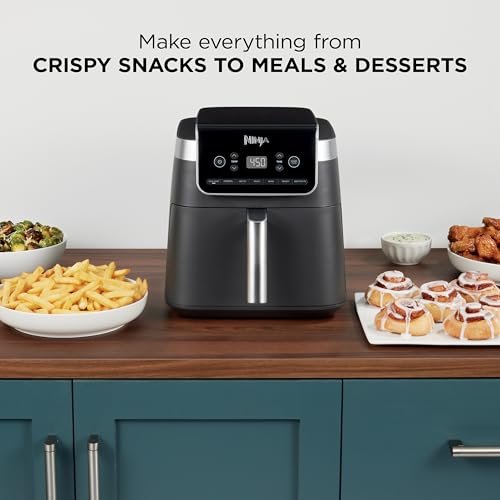 Ninja | Air Fryer Pro XL | 6.5QT Capacity fits up to 9lbs of Wings| 7-in-1 Max Crisp, Broil, Air Fry, Roast, Bake, Reheat & Dehydrate | Dishwasher Safe Parts | Space Saving | Grey | AF182AMZ - My Kitchen Products