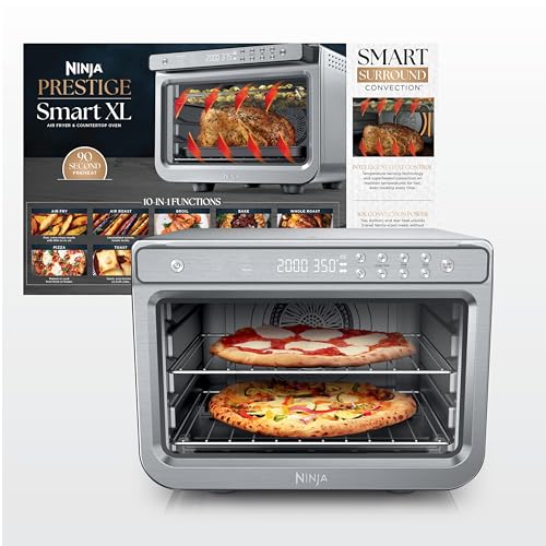 Ninja Air Fryer & Toaster Oven Combo | 10-in-1 Prestige Smart XL Countertop Oven | Bake up to 20 Cookies, Fit up to a 12lb Turkey | Pizza, Toast, Bake, Dehydrate | 1800 Watt | Stainless Steel | DT501 - My Kitchen Products