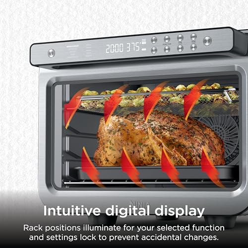 Ninja Air Fryer & Toaster Oven Combo | 10-in-1 Prestige Smart XL Countertop Oven | Bake up to 20 Cookies, Fit up to a 12lb Turkey | Pizza, Toast, Bake, Dehydrate | 1800 Watt | Stainless Steel | DT501 - My Kitchen Products