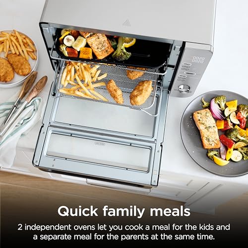 Ninja Air Fryer Toaster Oven Combo | Double Stack XL | 12-in-1 | Fits 4.5 lb Chicken & 6lbs of Wings | Smart Finish Cook 2 Different Meals at Same Time | Countertop Oven | Stainless Steel | DCT601 - My Kitchen Products