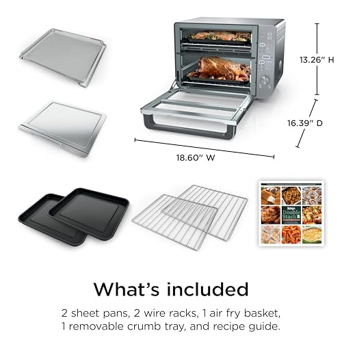 Ninja Air Fryer Toaster Oven Combo | Double Stack XL | 12-in-1 | Fits 4.5 lb Chicken & 6lbs of Wings | Smart Finish Cook 2 Different Meals at Same Time | Countertop Oven | Stainless Steel | DCT601 - My Kitchen Products