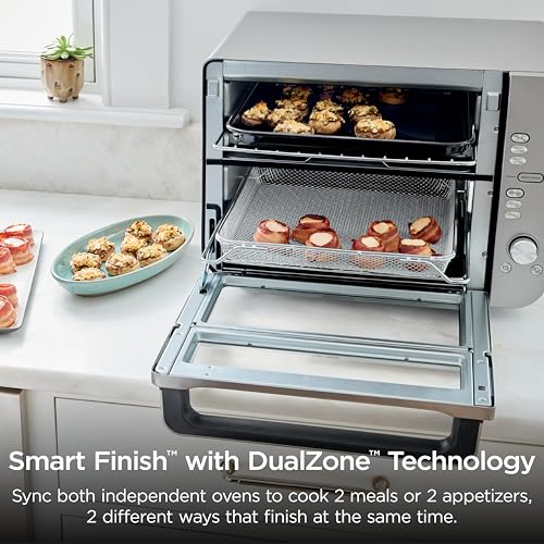 Ninja Air Fryer Toaster Oven Combo | Double Stack XL | 12-in-1 | Fits 4.5 lb Chicken & 6lbs of Wings | Smart Finish Cook 2 Different Meals at Same Time | Countertop Oven | Stainless Steel | DCT601 - My Kitchen Products