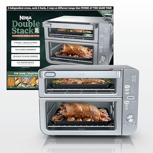 Ninja Air Fryer Toaster Oven Combo | Double Stack XL | 12-in-1 | Fits 4.5 lb Chicken & 6lbs of Wings | Smart Finish Cook 2 Different Meals at Same Time | Countertop Oven | Stainless Steel | DCT601 - My Kitchen Products