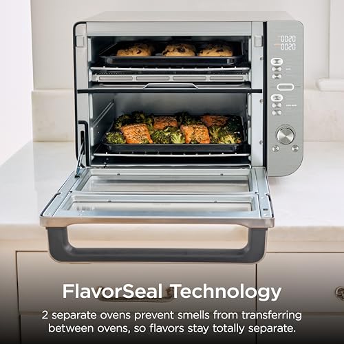 Ninja Air Fryer Toaster Oven Combo | Double Stack XL | 12-in-1 | Fits 4.5 lb Chicken & 6lbs of Wings | Smart Finish Cook 2 Different Meals at Same Time | Countertop Oven | Stainless Steel | DCT601 - My Kitchen Products