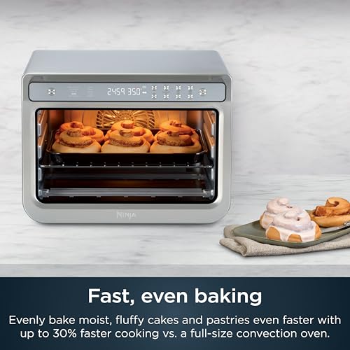 Ninja Air Fryer & Toaster Oven | Prestige Smart XL Countertop Oven | Bakes up to 20 Cookies, Fits up to a 12lb Turkey | Pizza, Toast, Bake, Air Fry & Reheat | 1800 Watts | Stainless Steel | DT501 (Renewed) - My Kitchen Products