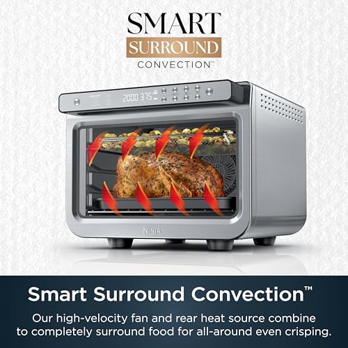 Ninja Air Fryer & Toaster Oven | Prestige Smart XL Countertop Oven | Bakes up to 20 Cookies, Fits up to a 12lb Turkey | Pizza, Toast, Bake, Air Fry & Reheat | 1800 Watts | Stainless Steel | DT501 (Renewed) - My Kitchen Products
