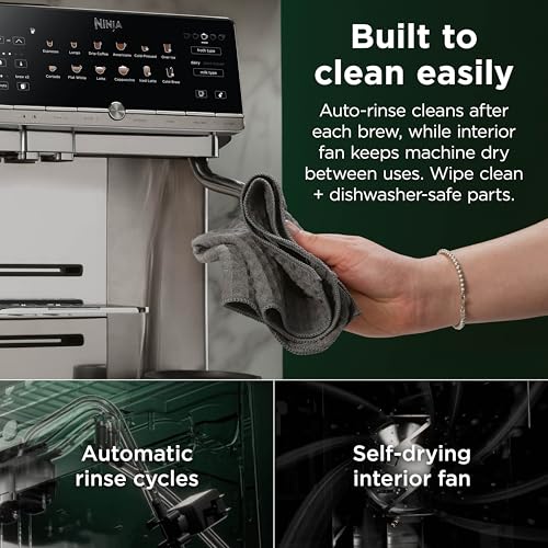 Ninja AutoBarista Fully Automatic Espresso Machine | 10 One Touch Hot & Iced Drink Options, Built-in Coffee Grinder, Milk Frother | Easy Self-Clean | Latte, Cappuccino, Cold Brew – AE1001 - My Kitchen Products