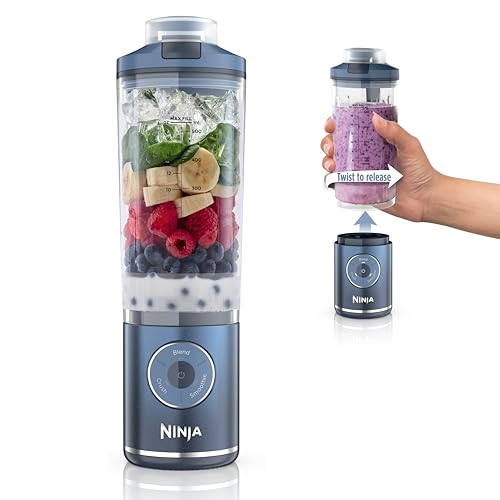 Ninja Blast Max, Portable Blender + Twist & Go, Personal Smoothie, Blend, Ice Crush, 3 Programs