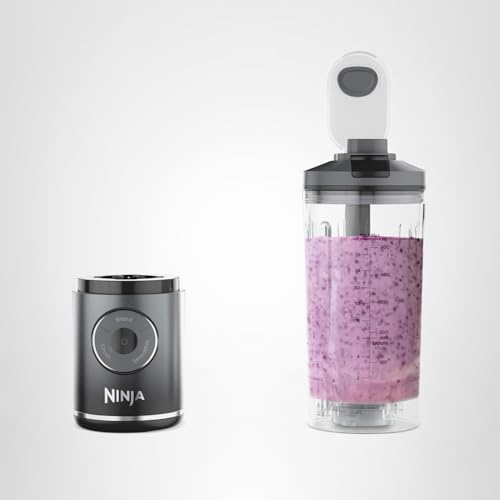 Ninja Blast Max, Portable & Personal Blender + Twist & Go, Smoothie, Blend, Ice Crush, 3 Programs, Cordless, 22 oz removable Vessel, Dishwasher Safe, Leakproof, Grey, BC251GY - My Kitchen Products