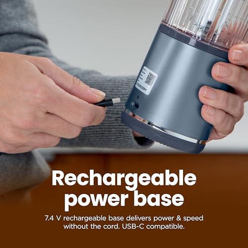 Ninja Blast Portable Blender, Cordless, 18oz. Vessel, Personal Blender For-Shakes and Smoothies, BPA Free, Leakproof-Lid and Sip Spout, USB-C Rechargeable, Dishwasher Safe, Metallic Black, BC151MB - My Kitchen Products