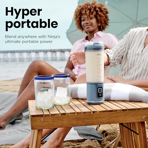 Ninja Blast Portable Blender, Cordless, 18oz. Vessel, Personal Blender For-Shakes and Smoothies, BPA Free, Leakproof-Lid and Sip Spout, USB-C Rechargeable, Dishwasher Safe, Metallic Black, BC151MB - My Kitchen Products