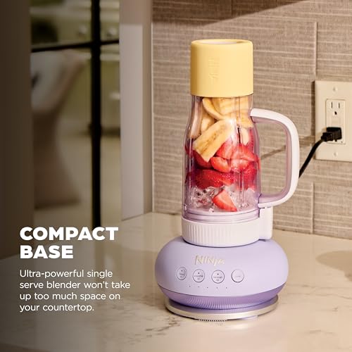 Ninja Blendboss™ | Personal Blender for Smoothies & Frozen Drinks | 26oz Travel Tumbler with LeakProof Lid, Chug Spout & Detachable Straw | Auto-iQ Technology | Lavender Lemonade | DB351PR - My Kitchen Products