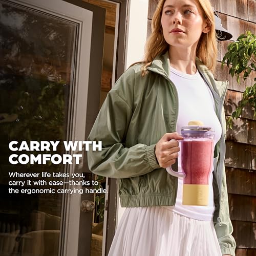 Ninja Blendboss™ | Personal Blender for Smoothies & Frozen Drinks | 26oz Travel Tumbler with LeakProof Lid, Chug Spout & Detachable Straw | Auto-iQ Technology | Lavender Lemonade | DB351PR - My Kitchen Products