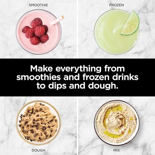 Ninja Blender, Compact Kitchen System, 1200W, 3 Functions for Smoothies, Dough & Frozen Drinks with Auto-IQ, 72-oz.* Blender Pitcher, 40-oz. Processor Bowl & 18-oz. Single-Serve Cup, Grey, AMZ493BRN - My Kitchen Products