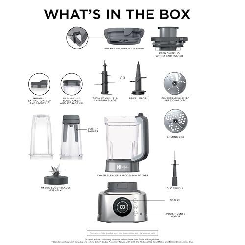 Ninja Blender & Food Processor Combo, Foodi Power Blender System for Smoothies, Bowls, Spreads & Shakes, 6 Functions, 72-oz Pitcher, To-Go Cups, Silver, SS401 - My Kitchen Products