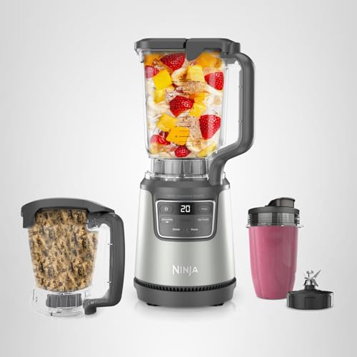 Ninja BlendPro Kitchen System | 72 oz* Full-Size Blender, 5-Cup Food Processor & 18 oz To-Go Cup | Total Crushing Tech, Presets for Smoothies, Ice Crush, Purees & Extracts | 1200 Watt | Beige | BO402 - My Kitchen Products