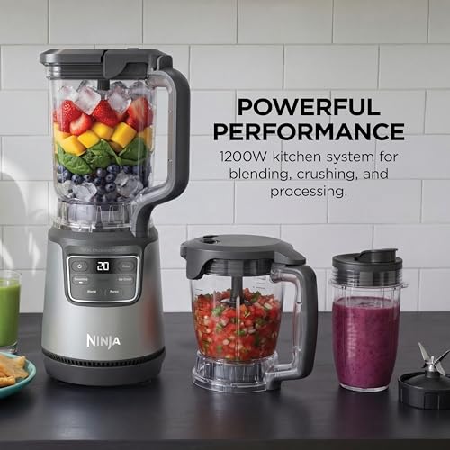 Ninja BlendPro Kitchen System | 72 oz* Full-Size Blender, 5-Cup Food Processor & 18 oz To-Go Cup | Total Crushing Tech, Presets for Smoothies, Ice Crush, Purees & Extracts | 1200 Watt | Beige | BO402 - My Kitchen Products