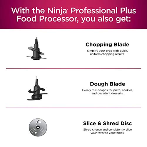 Ninja BN601 Professional Plus Food Processor 1000-Peak-Watts with Auto-iQ Preset Programs Chop Puree Dough Slice Shred with a 9-Cup Capacity and a Silver Stainless Finish (Renewed) - My Kitchen Products