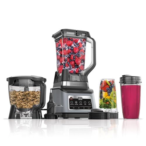 Ninja BN801 Professional Plus Kitchen System, 1400 WP, 5 Functions for Smoothies, Chopping, Dough & More with Auto IQ, 72-oz.* Blender Pitcher, 64-oz. Processor Bowl, (2) 24-oz. To-Go Cups, Grey - My Kitchen Products