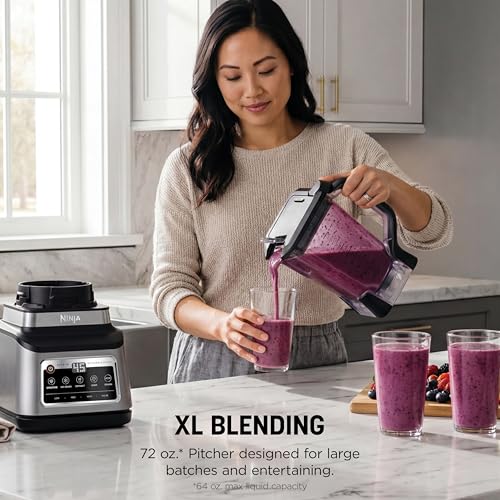 Ninja BN801 Professional Plus Kitchen System, 1400 WP, 5 Functions for Smoothies, Chopping, Dough & More with Auto IQ, 72-oz.* Blender Pitcher, 64-oz. Processor Bowl, (2) 24-oz. To-Go Cups, Grey - My Kitchen Products