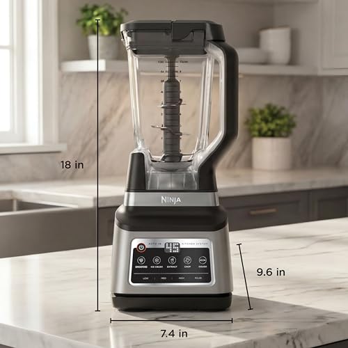 Ninja BN801 Professional Plus Kitchen System, 1400 WP, 5 Functions for Smoothies, Chopping, Dough & More with Auto IQ, 72-oz.* Blender Pitcher, 64-oz. Processor Bowl, (2) 24-oz. To-Go Cups, Grey - My Kitchen Products