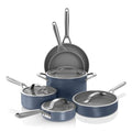 Ninja Ceramic Pro 10Piece Cookware Set, NonStick Pots & Pans Set with Glass Lids, Nontoxic, PTFE Free, Ceramic Coated, Stove to Oven Safe, All Stovetop & Induction Compatible, Midnight Blue, CW39010MM - My Kitchen Products
