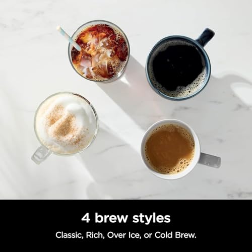 Ninja CM371 Hot & Iced XL Coffee Maker with Rapid Cold Brew, 4 Brew Styles, 8 Sizes Small Cup to Travel Mug, Single-Serve and 12-Cup Carafe, Permanent Filter, Removable Reservoir, Black (Renewed) - My Kitchen Products