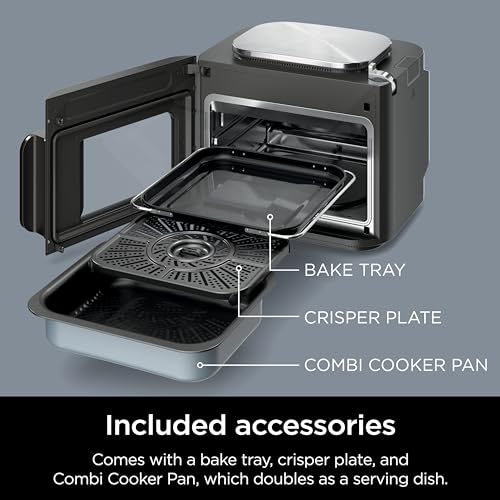 Ninja Combi All-in-One Multicooker, Oven, & Air Fryer, Complete Meals in 15 Mins, 14-in-1 Functions, Combi Cooker + Air Fry, Bake, Roast, Slow Cook and More, 3 Accessories, Stainless Steel, SFP701 - My Kitchen Products