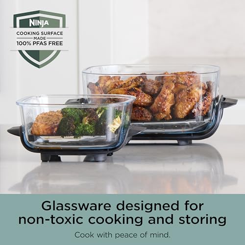 Ninja Crispi 4-in-1 Glass Air Fryer | 450°F | Non-Toxic | 4QT & 6-Cup Glass Containers w/Lids | Microwave, Freezer, Dishwasher Safe | Max Crisp, Air Fry, Bake, Recrisp | Mint | FN101MT - My Kitchen Products