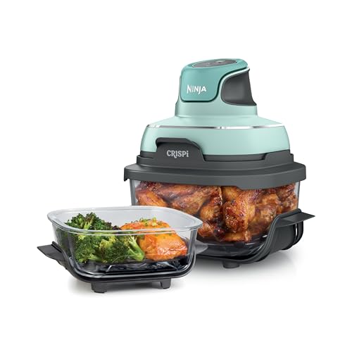 Ninja Crispi 4-in-1 Glass Air Fryer | 450°F | Non-Toxic | 4QT & 6-Cup Glass Containers w/Lids | Microwave, Freezer, Dishwasher Safe | Max Crisp, Air Fry, Bake, Recrisp | Mint | FN101MT - My Kitchen Products